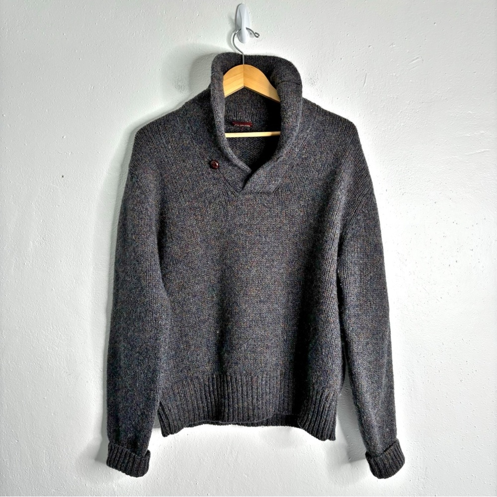 Vintage Nordstrom Wool Collared Pullover Sweater Heather Multicolor Size XL